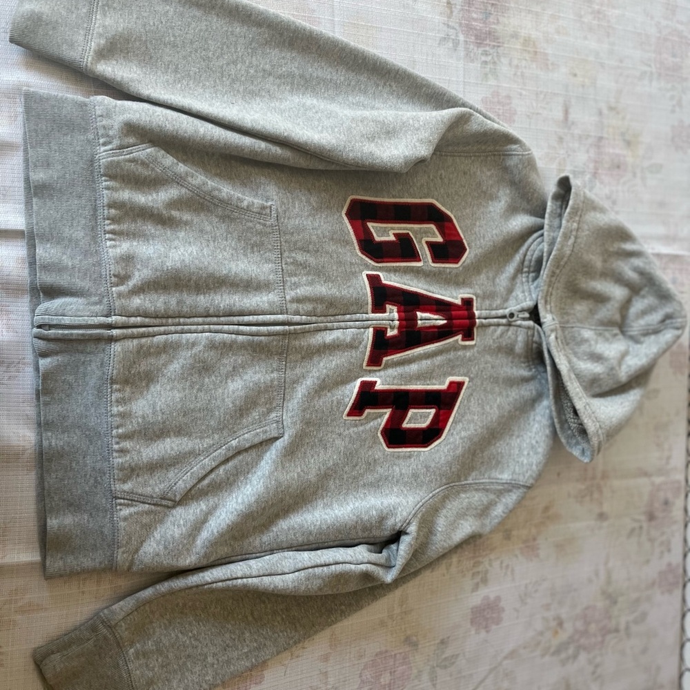 GAP Kids Gray and Red Hoodie Jacket